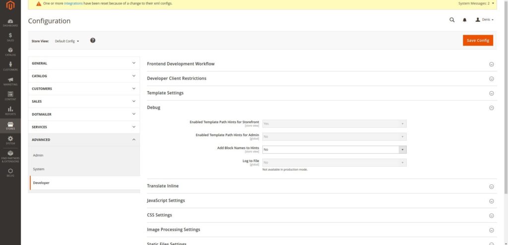 Magento template path hints
