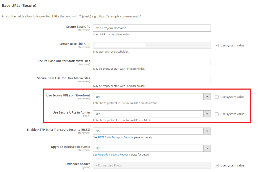 Magento ssl