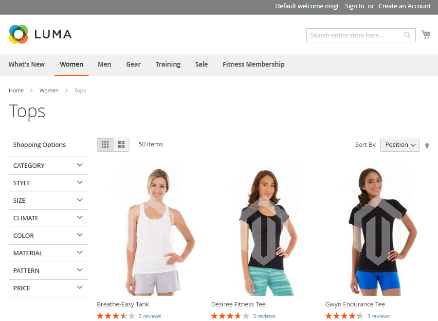 Magento watermark