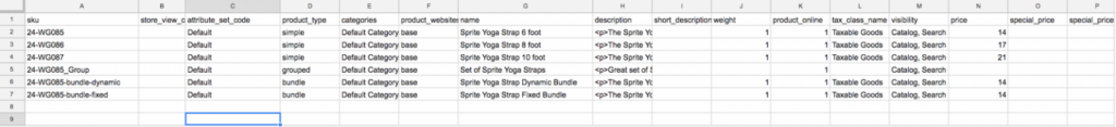 Magento importing products