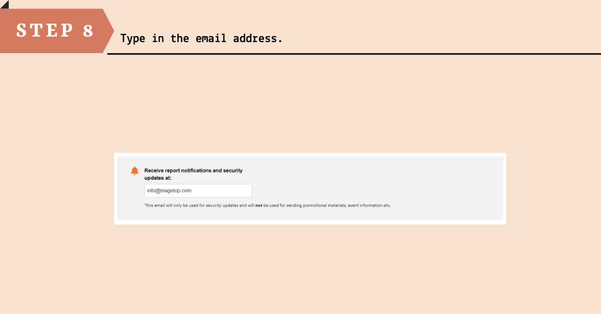 Type in the email address