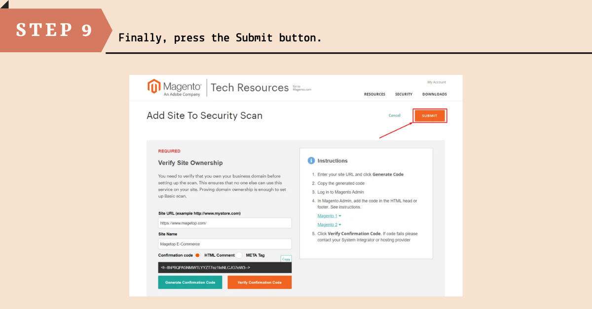 press the Submit button.