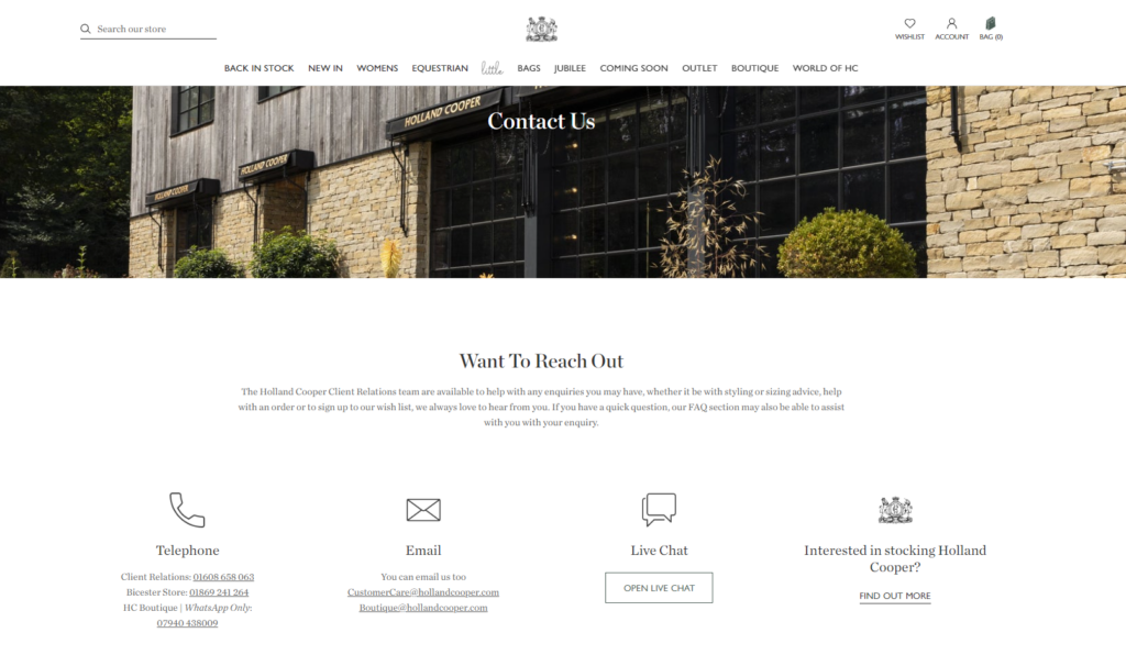 shopify contact us page